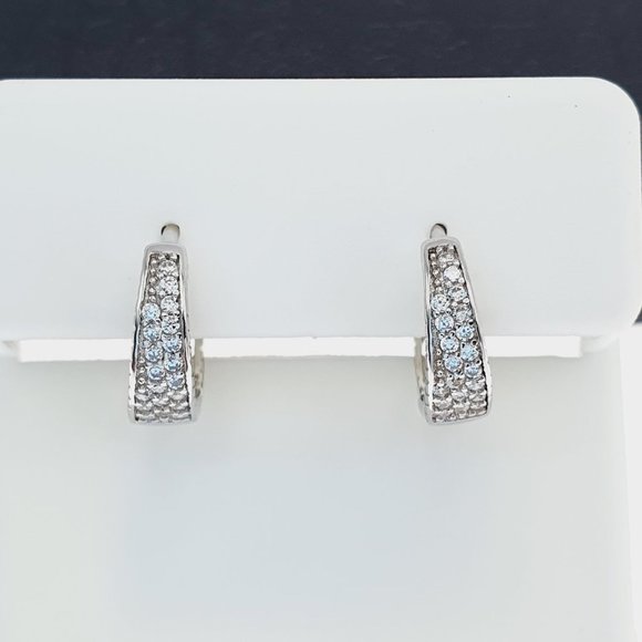 "925 sterling silver luxury CZ earrings for women/girls, Best for RJUS2224 - Picture 1 of 10